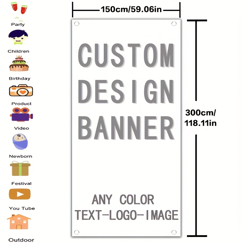 TEMU 1pc Of Vertical Personalized Custom Flag - Customizable With Characters/logos/images/photos/pet Banners, Multiple Sizes , Double-sided Printing,