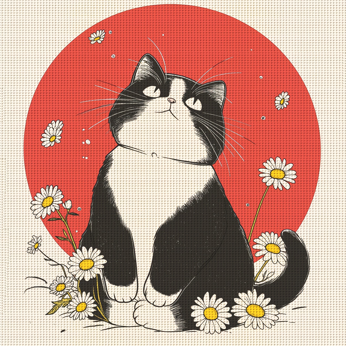 ブリティッシュショートヘア ハンドメイド クロスステッチ完成品 時期