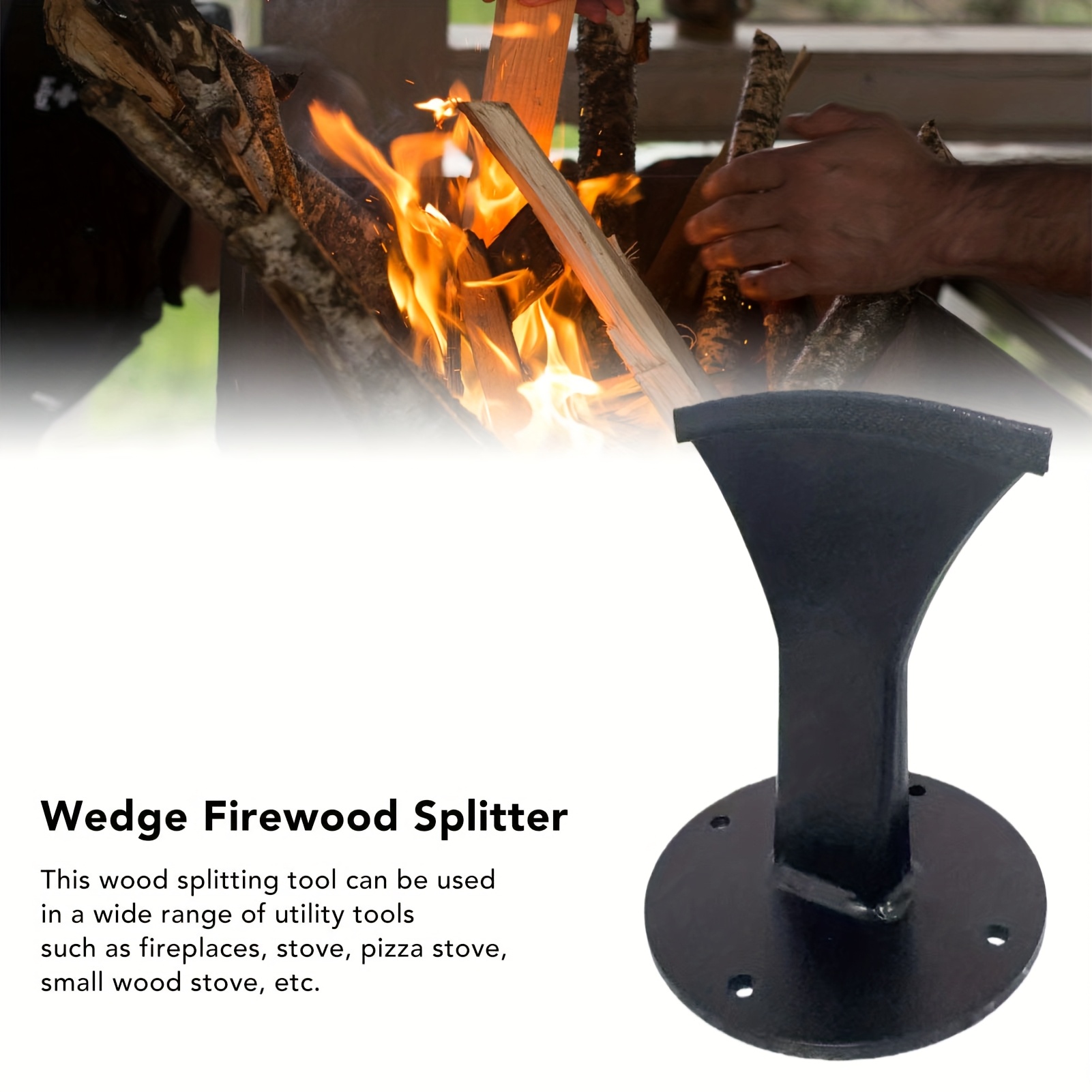 Image of Firewood Splitter For Wood Stove Fireplace And Fire Pits Wood Splitter Wedge, For Small Wood Stove And Fireplace Manual Log Splitter