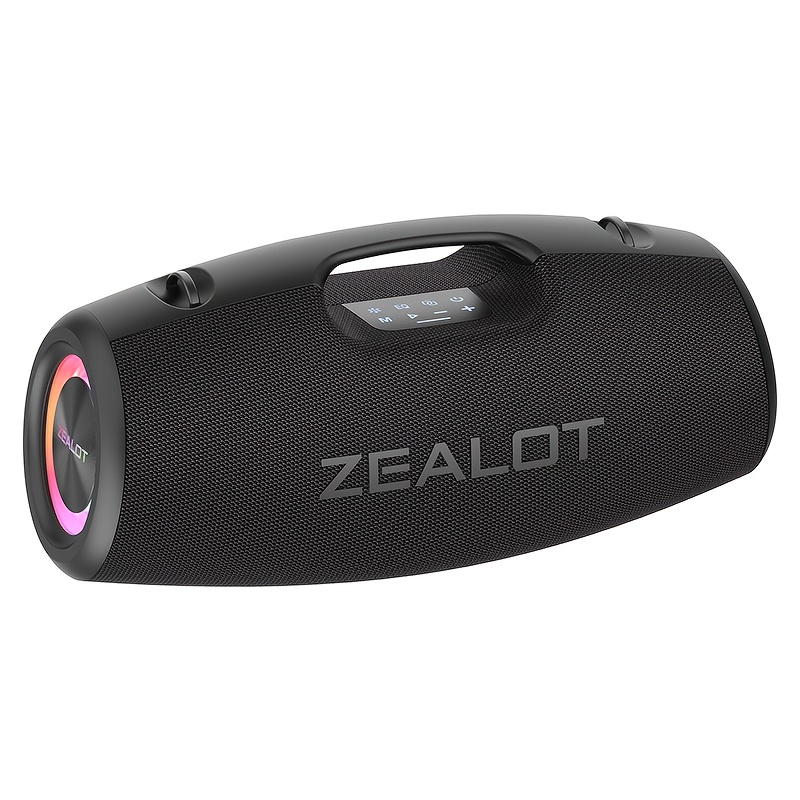 TEMU ZEALOT S78 Haut-parleur fil haute puissance 100W, lumières colorées RVB, compatible avec SD/USB/AUX/prend en charge deux haut-parleurs en série,