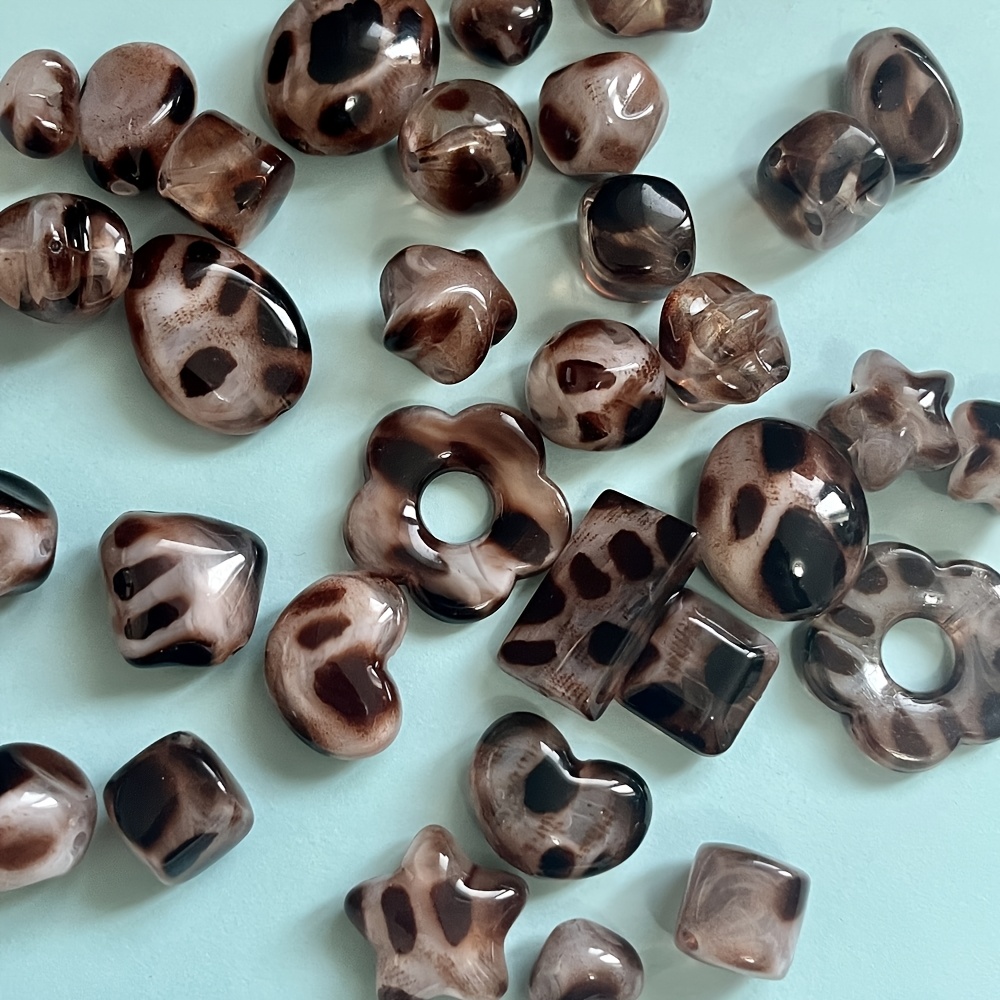 TEMU 40g pro Packung, verschiedene Stile von schmetterlingsförmigen Perlen mit Leopardenmuster-Perlen, zufällig verpackt. Kann zur Herstellung von