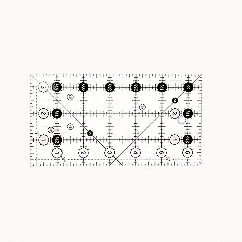 TEMU Rectangular Acrylic Quilting Ruler, Measuring 6.46 X 3.46 Inches, With Non-slip Handle, Suitable For Quilting, Sewing, Crafting, Measuring, And