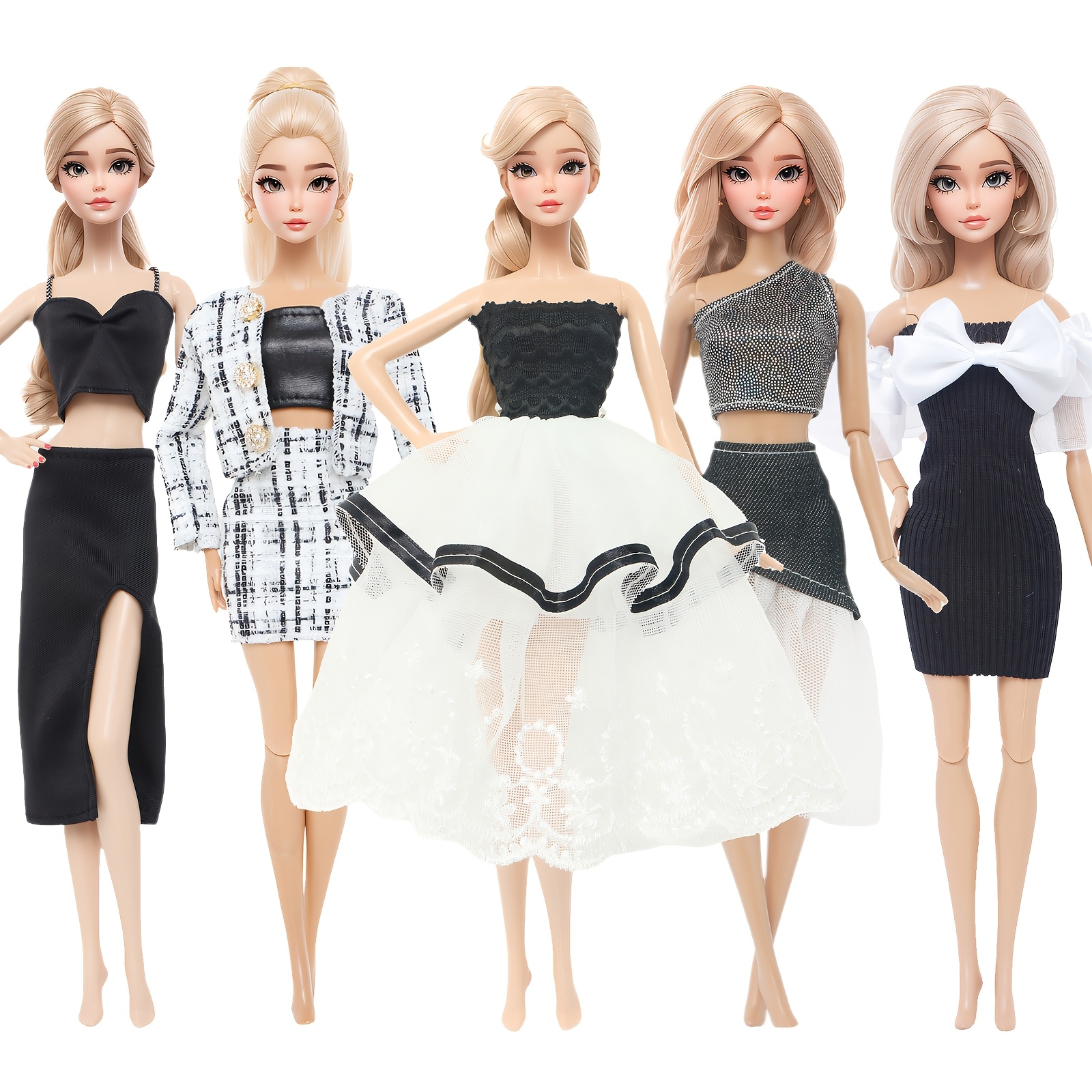 ENOCHT 5 Tenues Complètes Pour Poupée 11,5 Pouces – Hauts Casual, Jeans, Baskets Assorties, Vêtements Faciles à Enfiler – Lot De 5 Pour Jeux D’imagination
