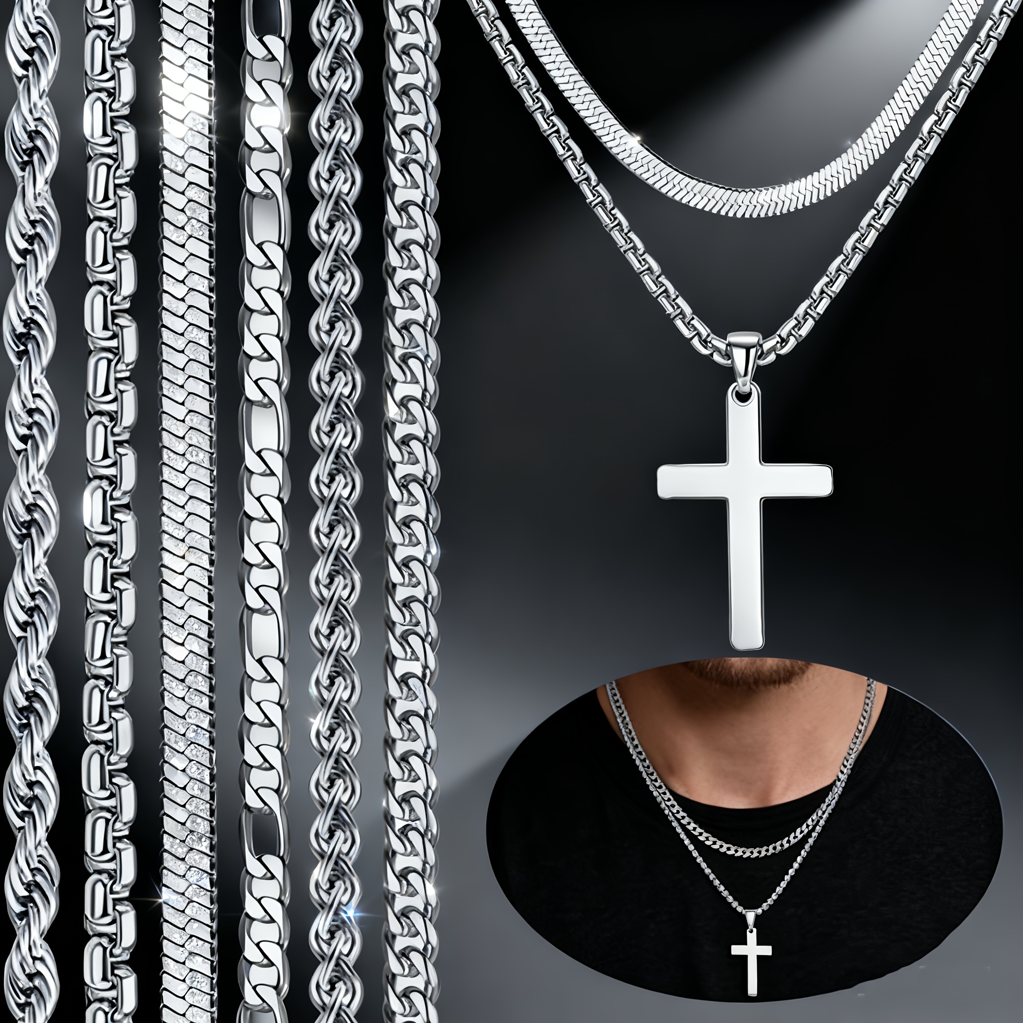 silver chain for men sold on Temu Australia