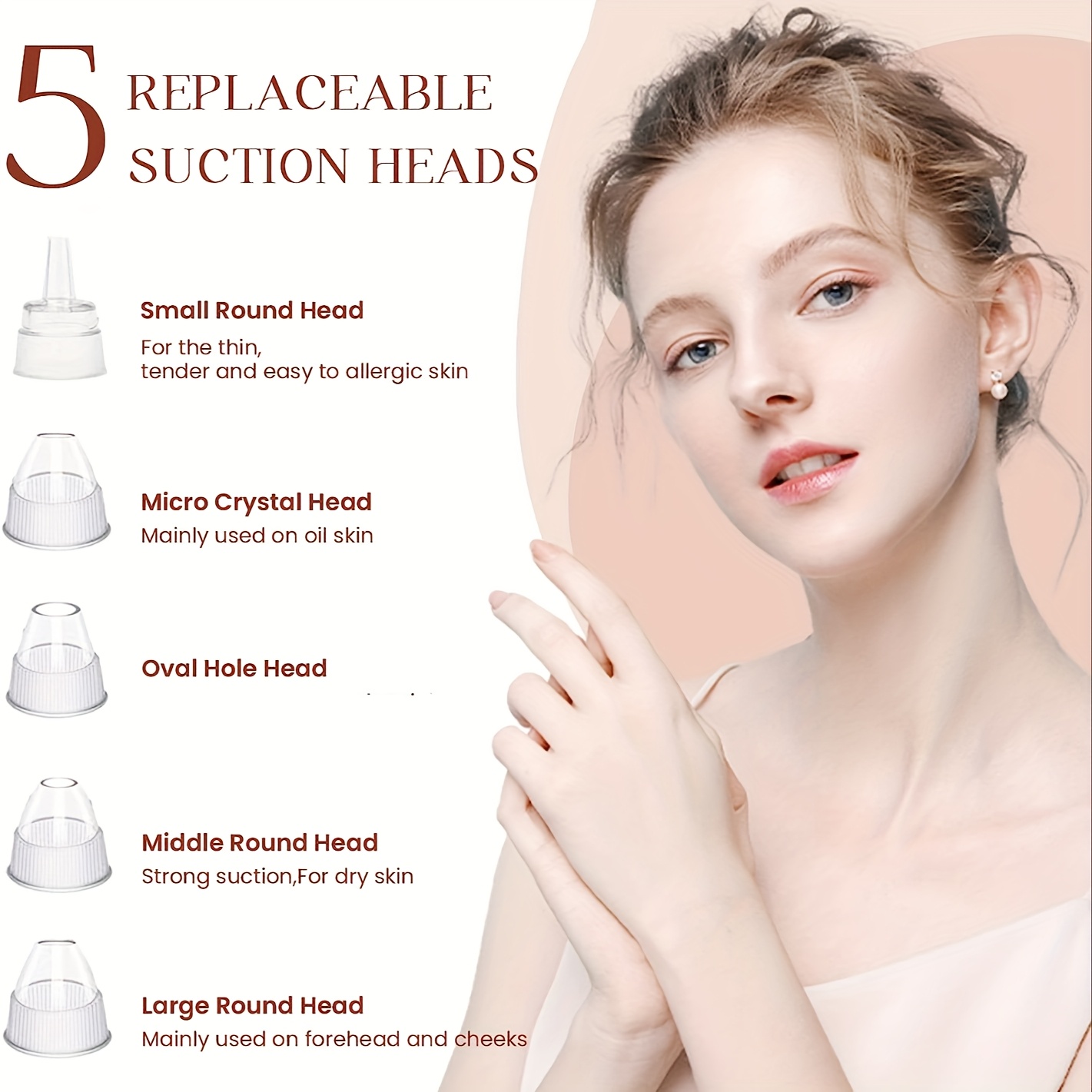 Clean Blackhead Reducer, 2025 Upgraded Facial Pore Cleanser, 3 Adjustable Suction Levels, 5 Replaceable Probes, USB Charging, Easy to Use and Clean, Ideal Gift for Women