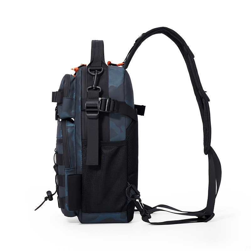 Men's Camouflage Crossbody Fishing Backpack, Outdoor Functional Bag
