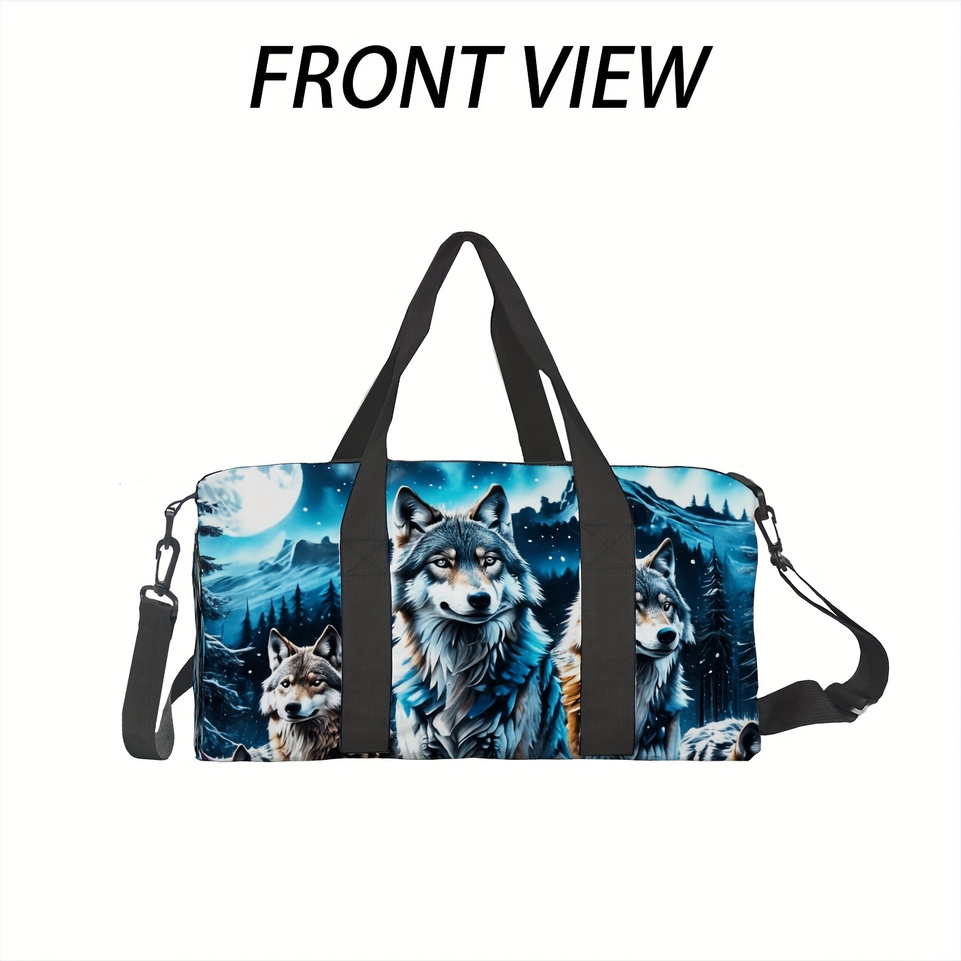 E-shop Großvolumige Reisetasche, Strapazierfähiges Gepäck, Handgepäcktasche mit Praktischer Handtasche, Wolf Handwäsche oder Chemische Reinigung,