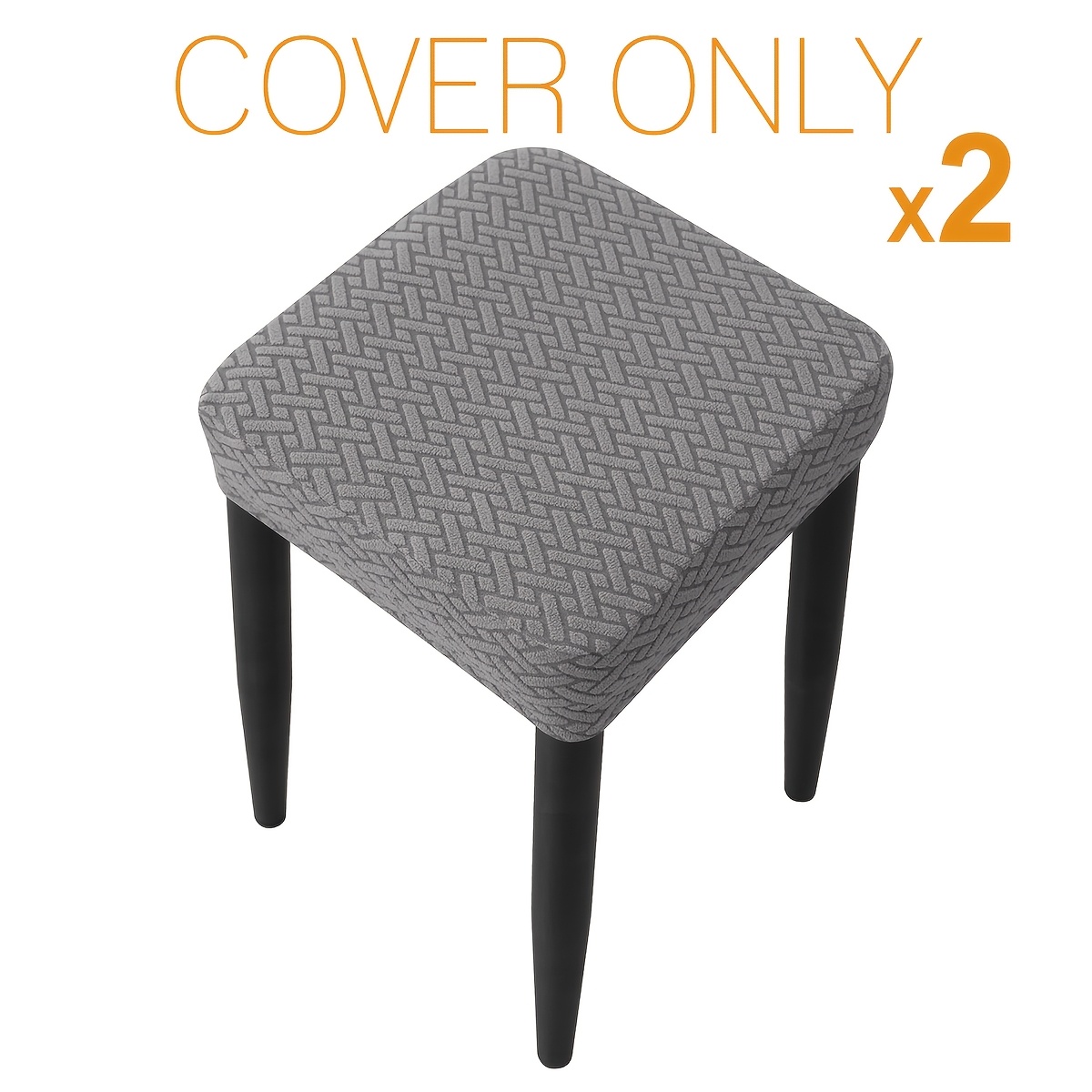 TEMU 2pcs/5pcs T-type Jacquard Wobble Cover Square Stool Protector Suitable For Square Stools, Elastic Stretchable Seat Cover With Jacquard T-shaped,