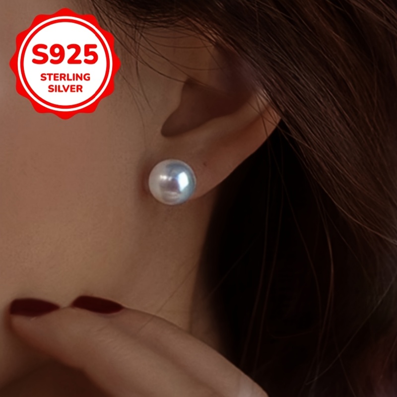 Image of A Pair Of Stylish And Versatile Earrings For Women, Made Of S925 Silver, Featuring Elegant Vintage Pearls. Gifting On Valentine's Day, Day, Or For Everyday Wear. An Ideal Present.