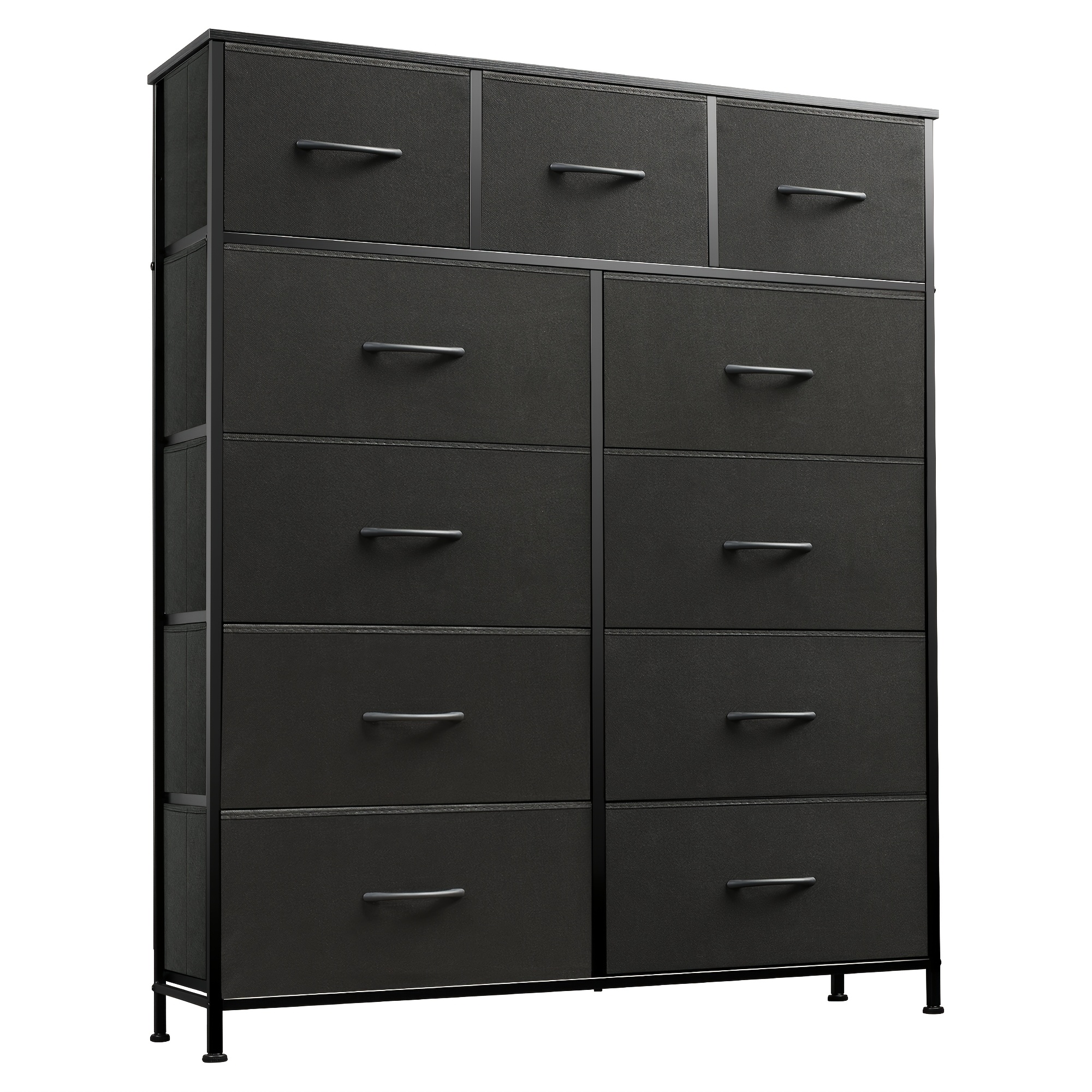 TEMU Office Storage Cabinet 11-drawer With File Organizer, Fabric Drawers & Wooden Top, Filing Dresser For & Home Office