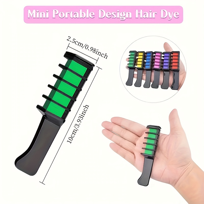 washable hair color crayon set temporary coloring suitable for all hair types   christmas and birthday parties and festive occasions blue   orange yellow light blue green dark red light   comb set Product details 4