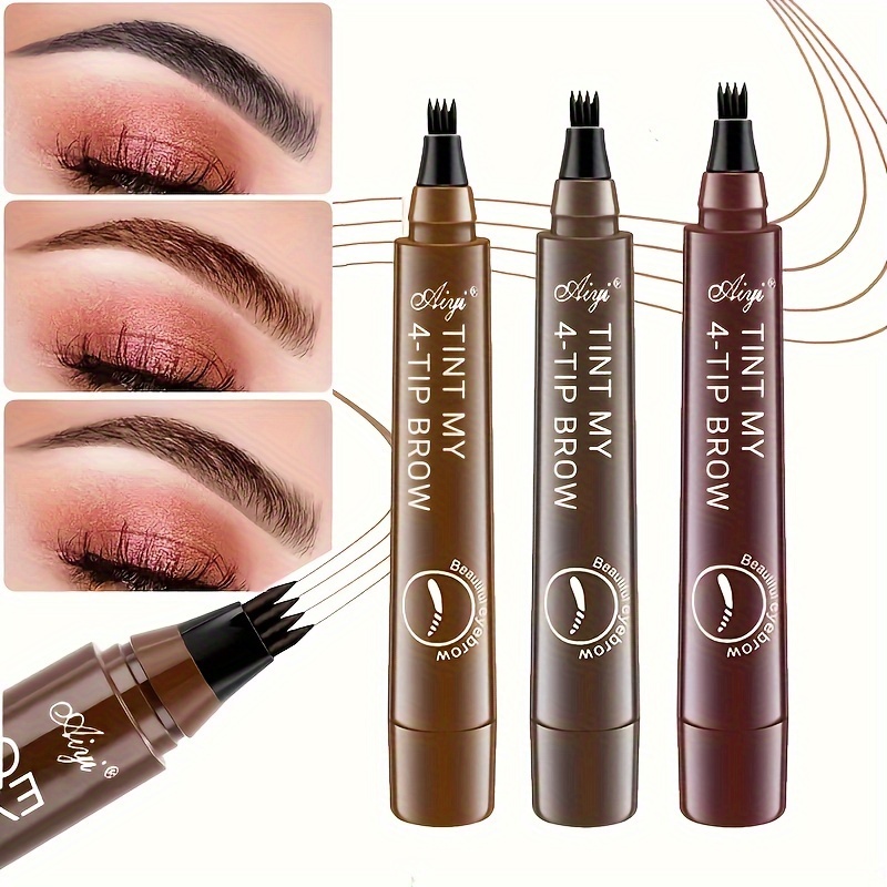 

4 Tip Eyebrow Pencil - Water Resistant & Sweatproof, Long-wearing Formula, For All Skin Types, Precision Application - Dark Grey/brown