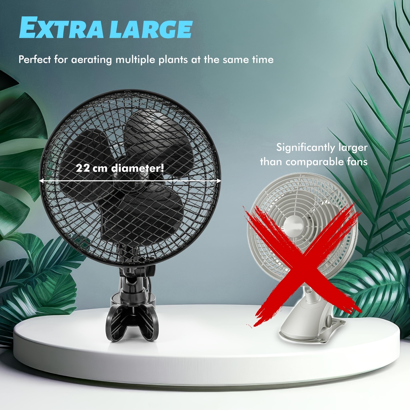 TEMU Clamp-on Fan For Grow Tents, Greenhouse Fan, Clamp-on Fan, Featuring A Newly Designed, Long-life Ec Motor, Two-speed Adjustable Fan, 90°