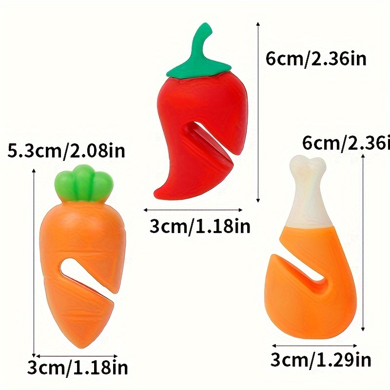 3 Piezas de Elevador para Tapas -derrames y Resistente al Calor con Diseño de Zanahoria y Pimiento - Accesorio Antideslizante en Silicona, Ideal para Abrir Fácilmente las Tapas del Horno o Sartén, Reduce Derramados, Perfecto como Regalo Diario u Ocasiones Festivas