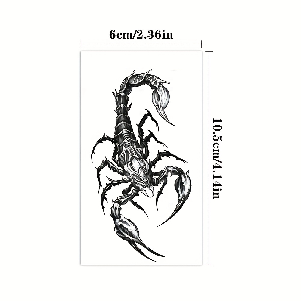 1pc Black Exquisite Cool Animal Temporary Tattoo Sticker Body Art Arm Shoulder Chest Leg Fake Tattoo Men Women Body Makeup Body Fashion Decoration