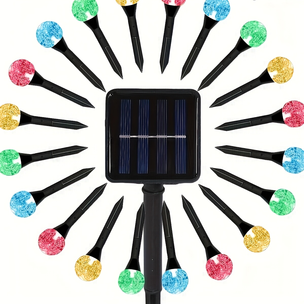 TEMU 30 Led Solar Pathway Lights, Outdoor Crystal Ball Lights, Ip65 Rating, 8 Lighting , Suitable For Garden, Lawn, Parties, Weddings, Christmas