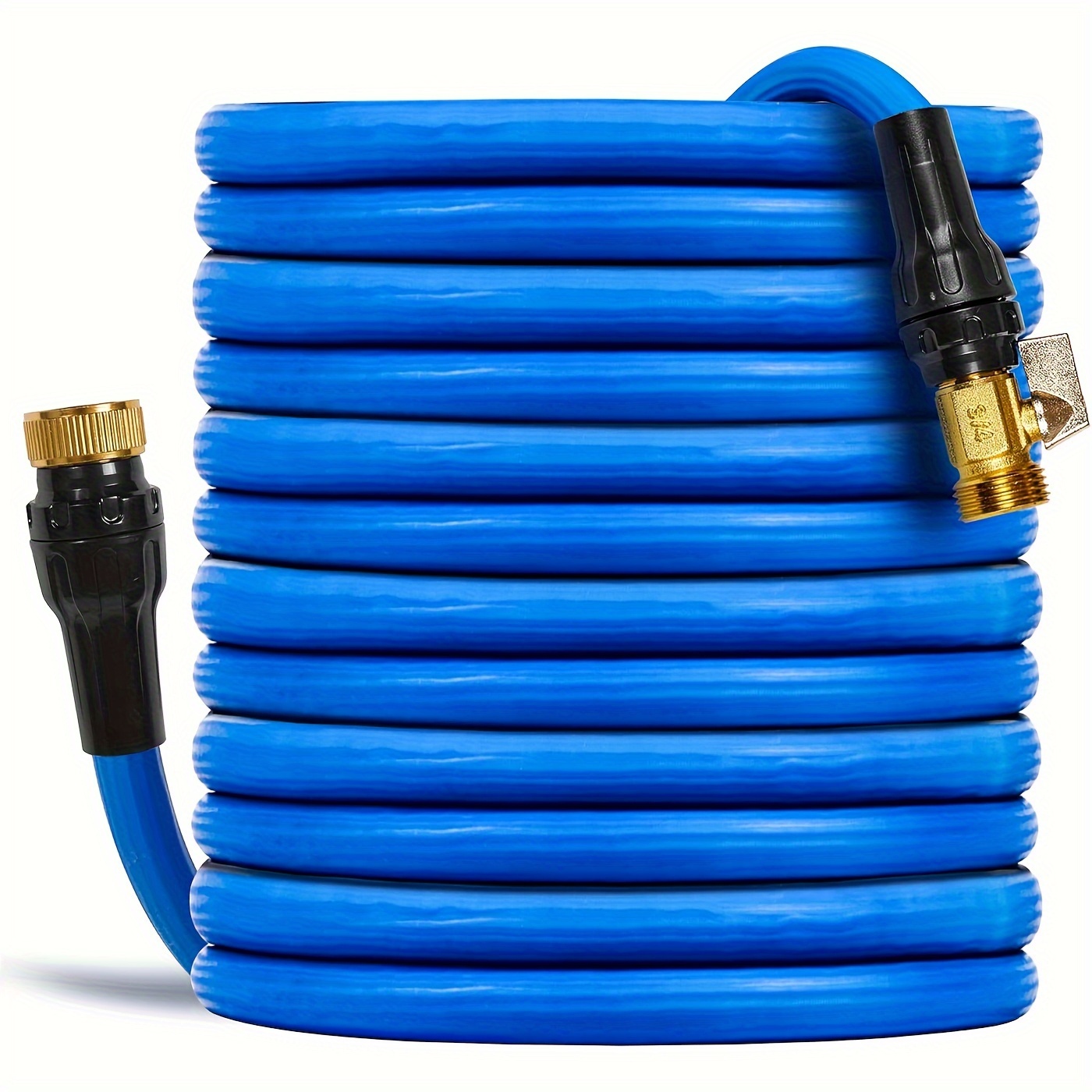 

Expandable Garden Hose 50ft/100ft, 2024 New Patented Water Hose 3-layer Latex Core, With Reusable 3/4" Solid Brass Connectors, Leak-proof, Lightweight, Durable Best For Watering And Washing (blue)