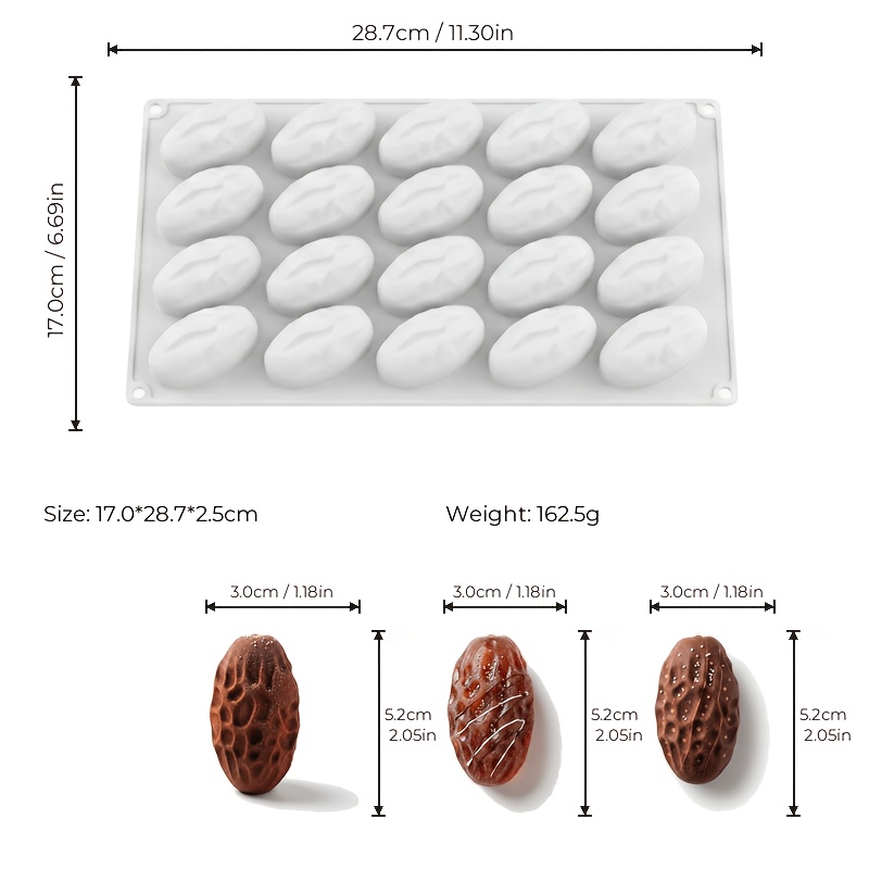 TEMU Realistic Nut Pistachio Pecan Mousse Cake Mold, Coffee Bean Almond Chocolate Silicone Mold, Plating Decoration Baking Mold