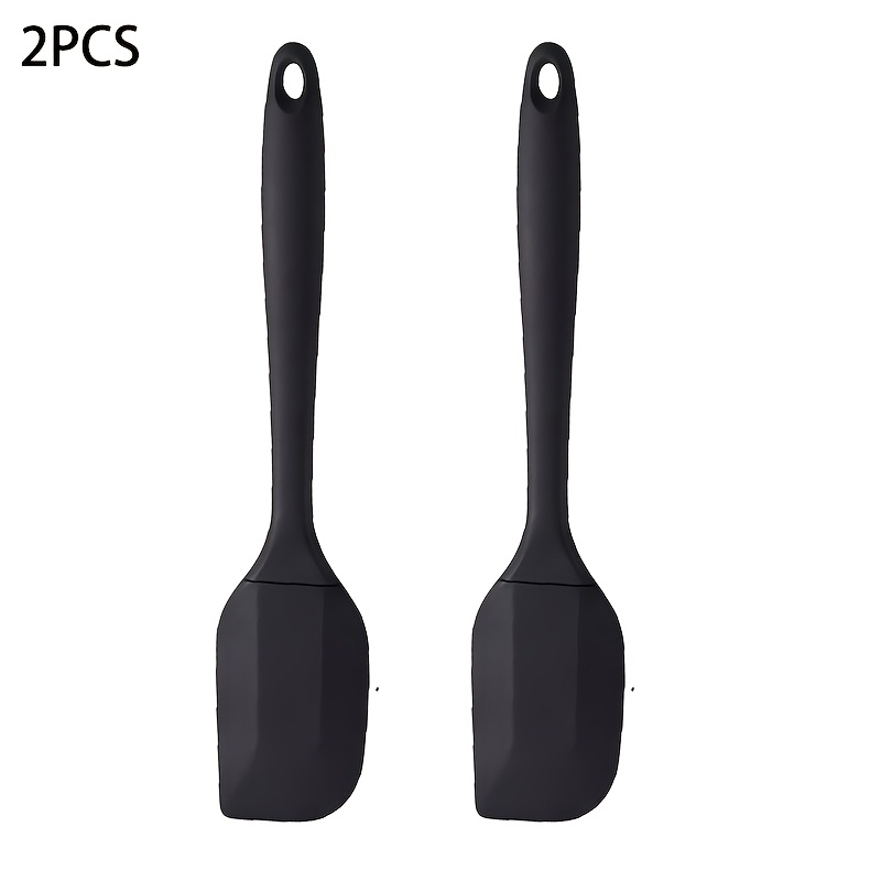 2pcs Heat-resistant Silicone Spatulas Cream Cake Spreader Jam Mixing Scraper Black Large Size Scraper Baking Cooking Tools Kitchen Shovel