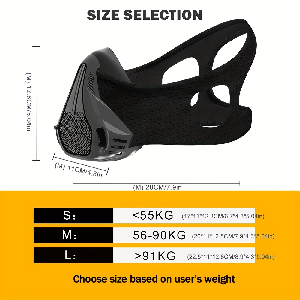 Breathing Mask for Cardio - Boost Stamina, Training Mask for Jogging, Workouts, Fitness, And Athletic Training, Without Battery