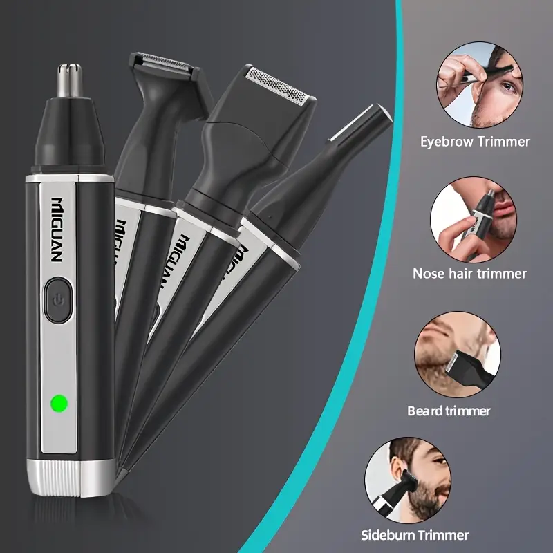 4 in 1 professional grooming kit usb rechargeable nose ear hair trimmer beard and eyebrow mens personal care tools Product details 5