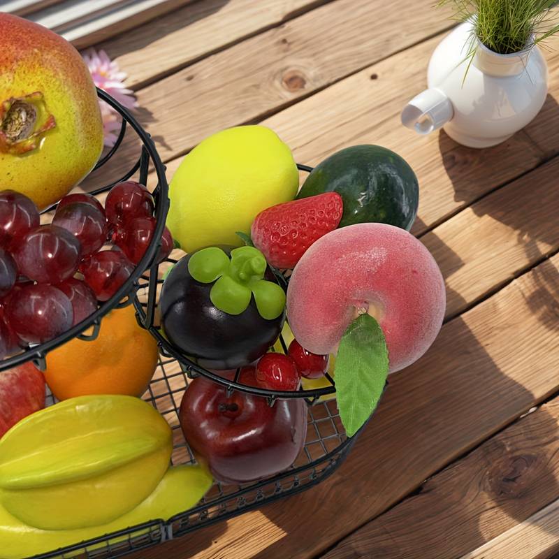 Grande Cesto Portafrutta Rotondo In Ferro Con Design Scavato - Ventilato E Antigraffio Per Cucina
