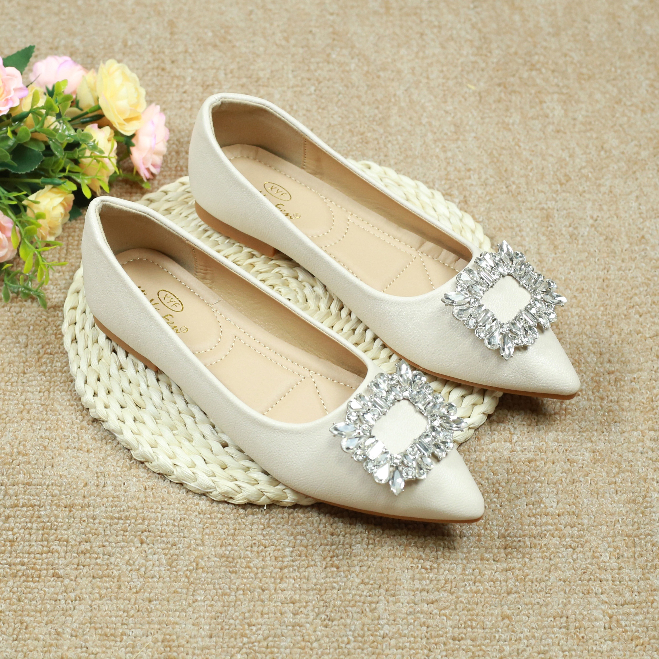 scarpe basse donna strass ballerine eleganti a punta scarpe Temu