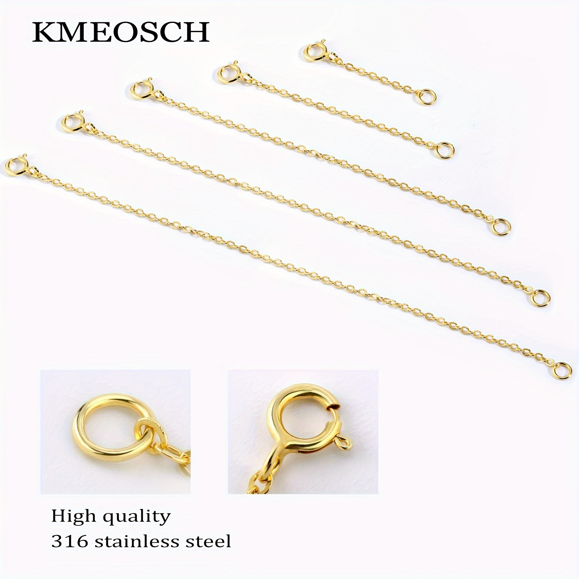 Extension Rallonge Plaqué Or 64mm - Pour Collier Ou Bracelet, Fermoir Mousqueton
