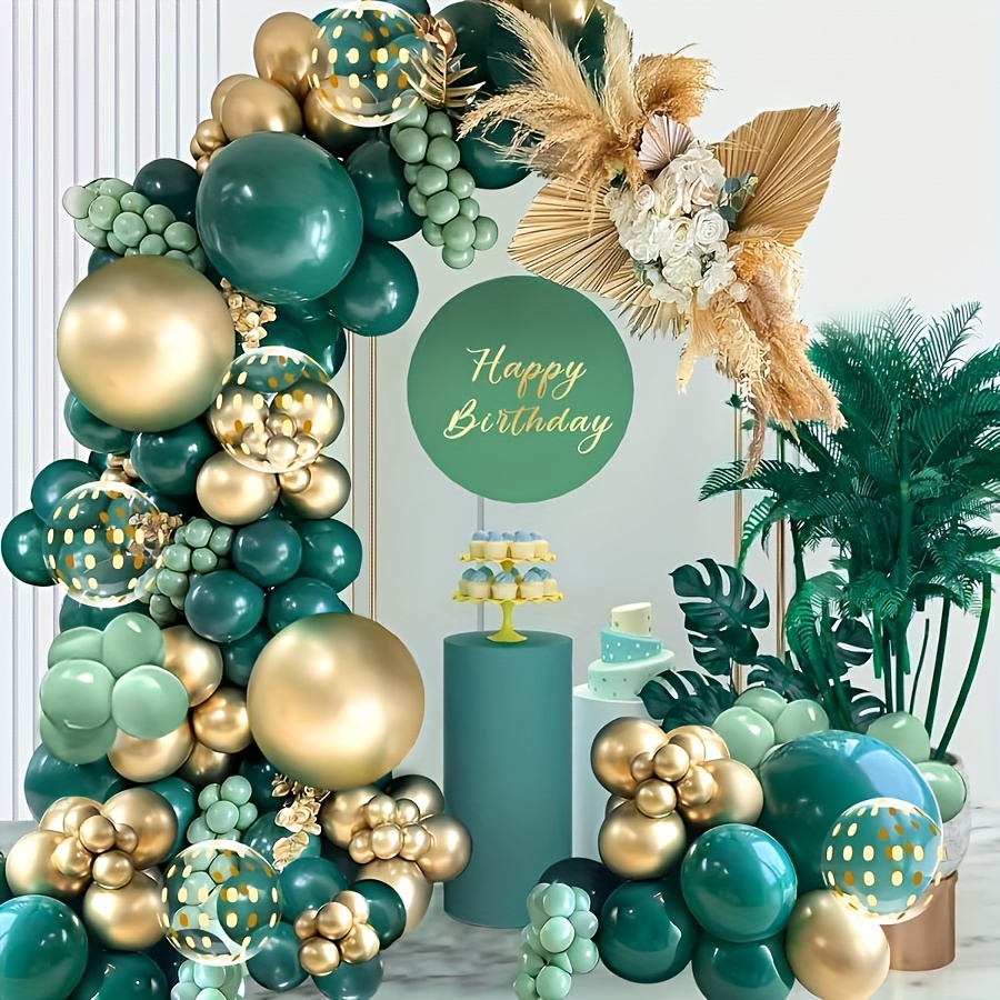 

Green Balloon Arch Kit - 110pcs Emulsion Balloon Set For Party Decor, Perfect For New Year, Mother's Day, Graduation, Seasonal Celebrations; Round Shape, No Electricity Needed, Suitable For Ages 14+