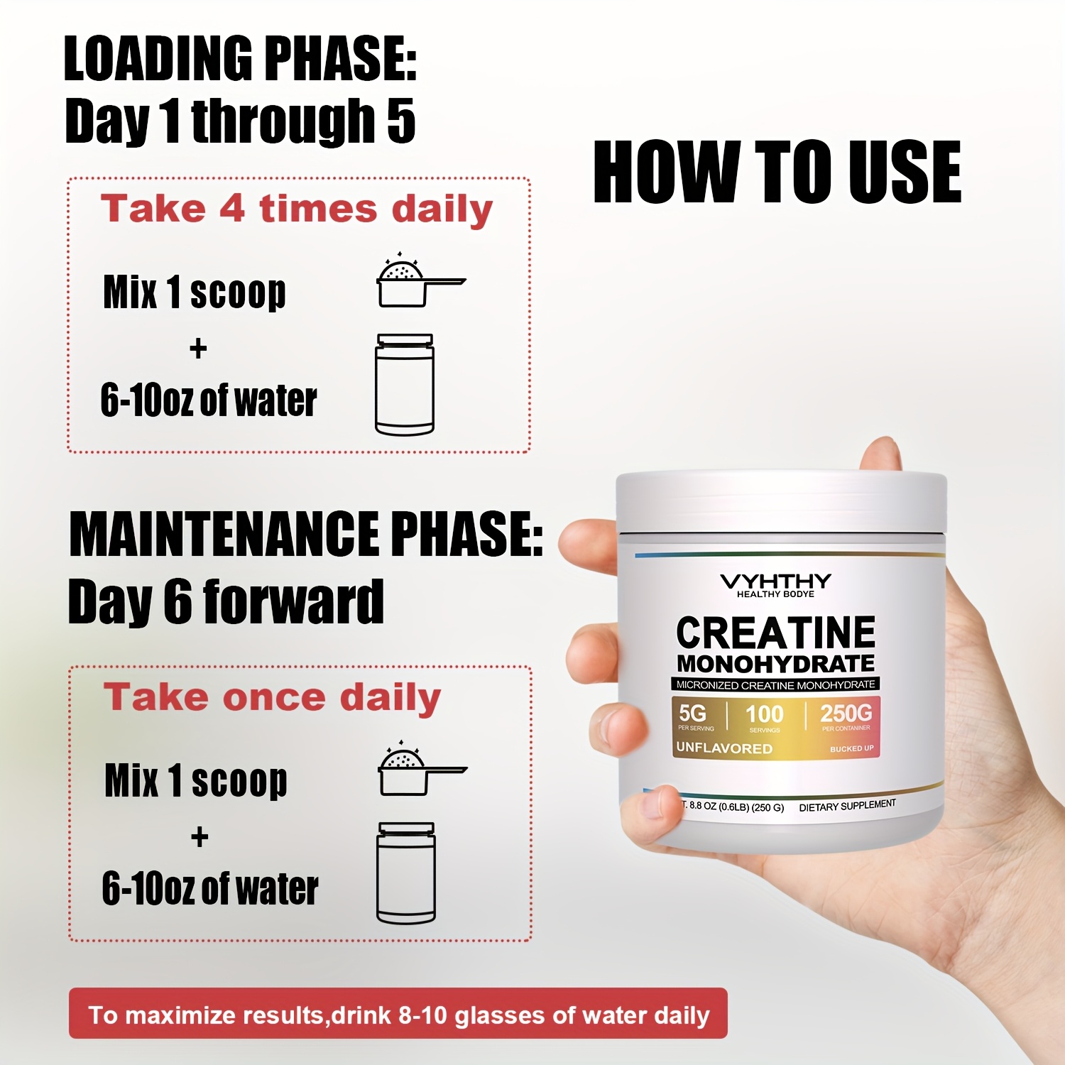   creatine monohydrate powder 250g 50 servings micronized for easier dissolution convenient for mixing with drinks gluten free suitable for any taste a creatine supplement suitable for   men and women details 1