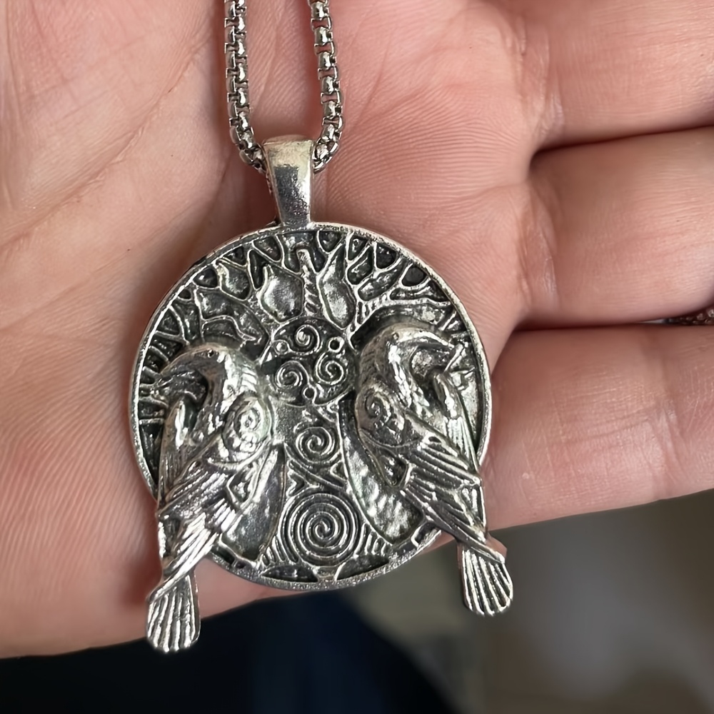 Image of 1pc Of A -style Pendant Necklace Featuring The Viking And Of Life, Nordic Mythology, Designed For Men And Women As A Protective Amulet