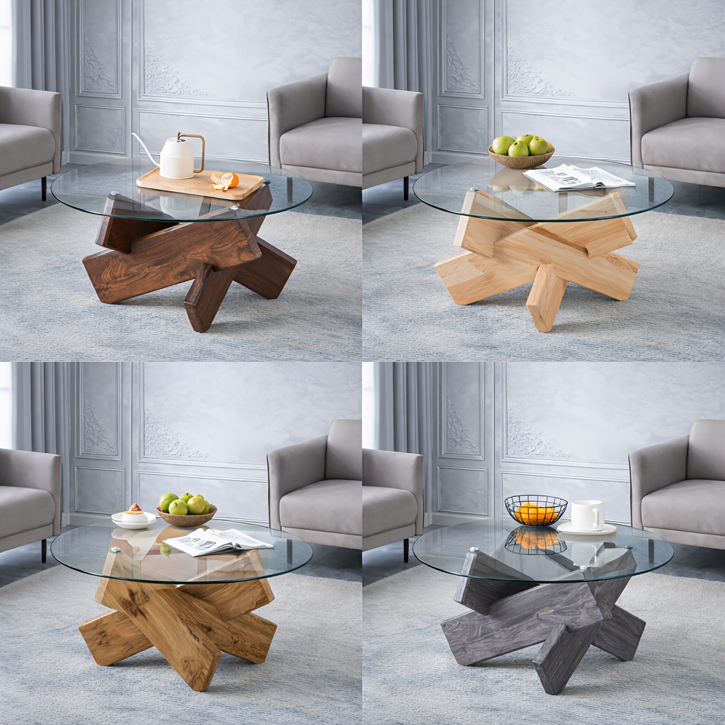 Modern Round Glass Coffee Table 33.4