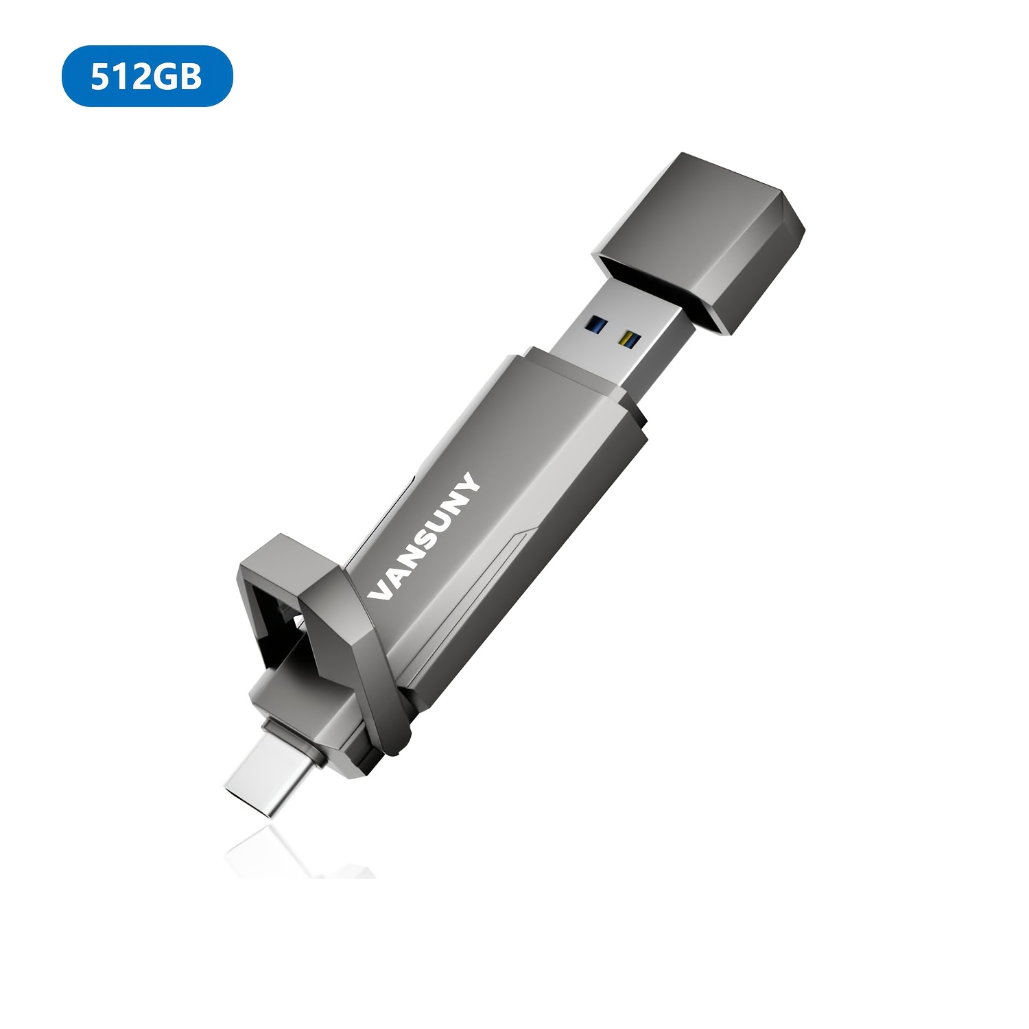 Vansuny 512gb Usb Drive, Up To 1000mb/s, Usb 3.2 Dual Solid State +c Flash Drive Suitable For Portable Usb Drives On Iphone/ Phones/tablets/windows/