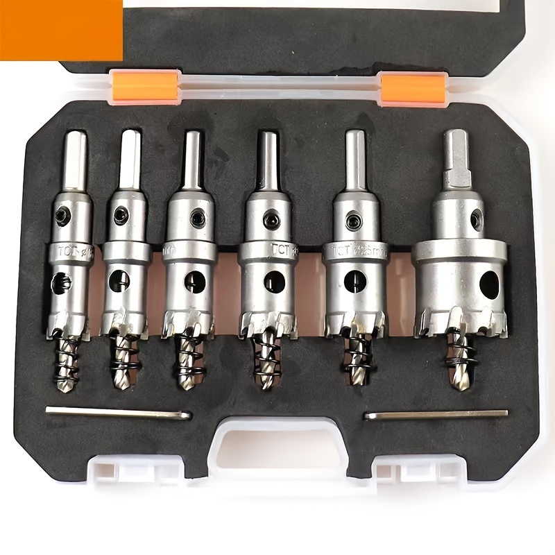 

8pcs Tct Carbide Tipped Hole Cutter Set For Hard Metal Aluminium Case Stainless Steel, Steel Material, Street-motor-scooters Vehicle Type