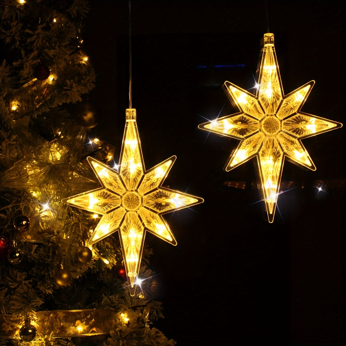2pcs christmas festival   suction cup string lights curtain lights battery operated window lights christmas decorations bedroom lights spring summer christmas ornaments wedding football theme new year 2026 smart batteries not Product details 1