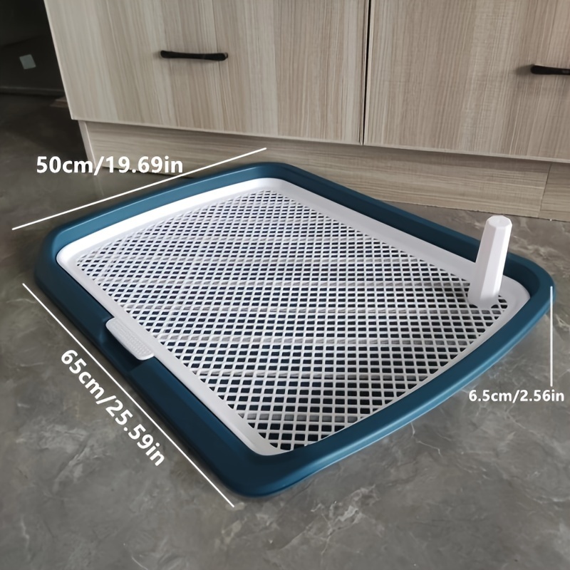 durable plastic dog potty training tray with raised edges blue white grid design sturdy indoor outdoor pet toilet for dogs potty training toilet