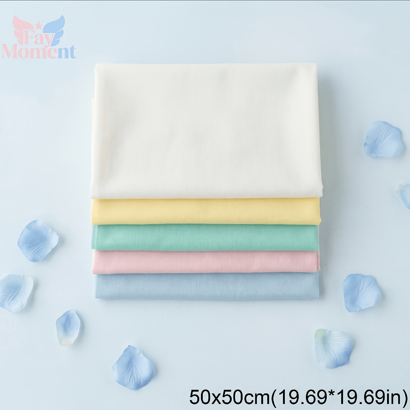 TEMU Lot de 5 pièces, Tissu en couleur bonbon, Prédécoupé 30x30cm (11.81x11.81in)/50x50cm (19.69x19.69in), Tissu 40s respirant et cousu à . Convient
