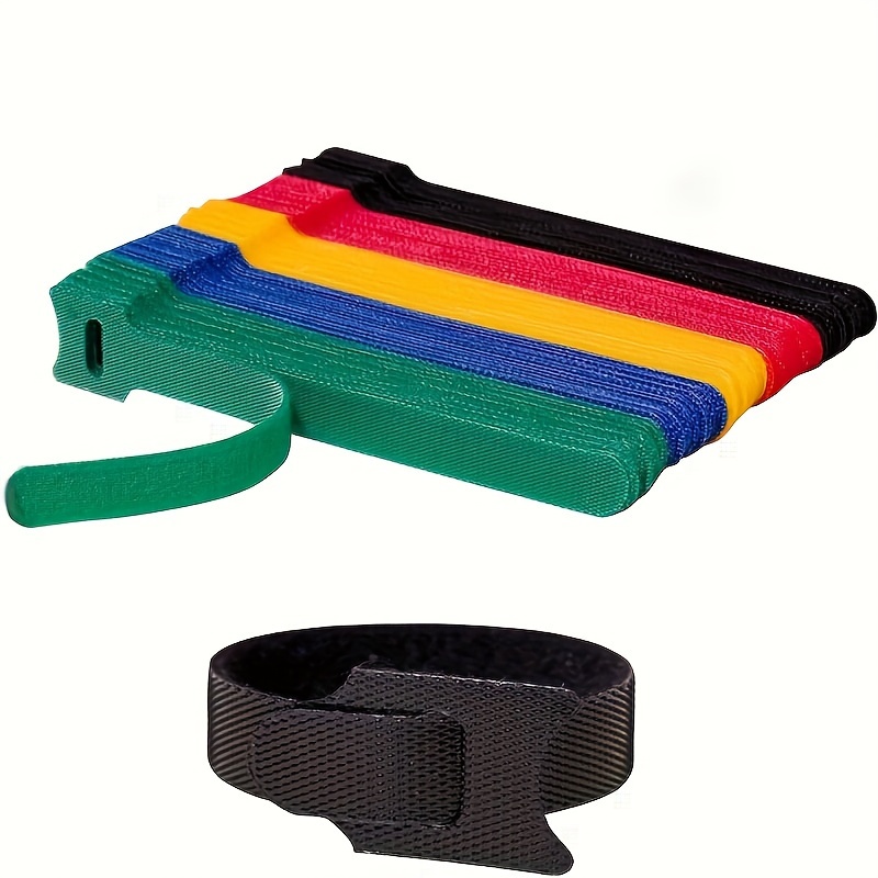 6pcs 0.99 Cm 1 Meter Long Reusable Fastening Straps With Hooks And