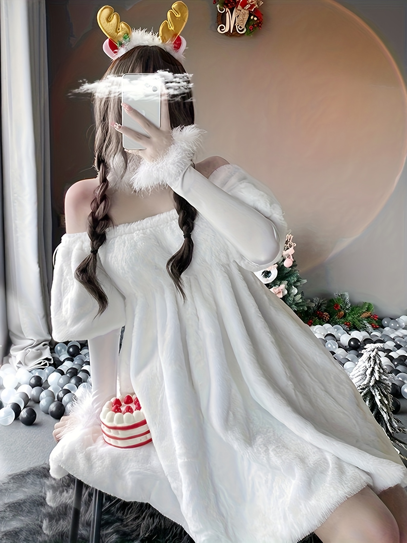 white christmas dresses Christmas Cos Zhongda Girls' Skirts Sleeping Beauty Princess Ailo Dres main image 0