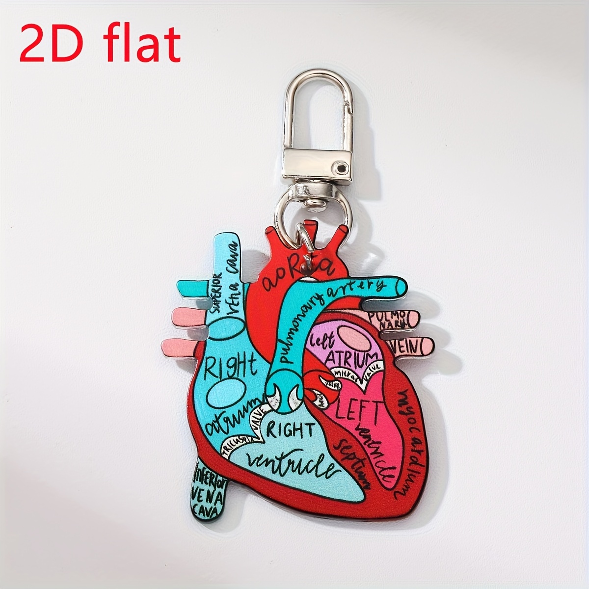 [2d Flat] [2d Flat] 1pc Creative New Keychain Nurse Theme Cartoon Simulation Acrylic Heart Keychain Bag Pendant Gift