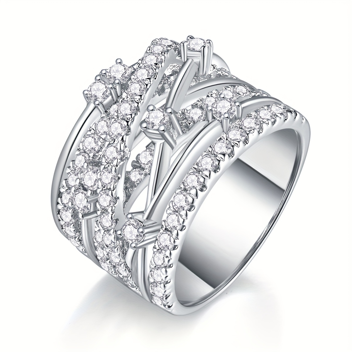 Elegant 925 Sterling Silver Ring with Laboratory Moissanite