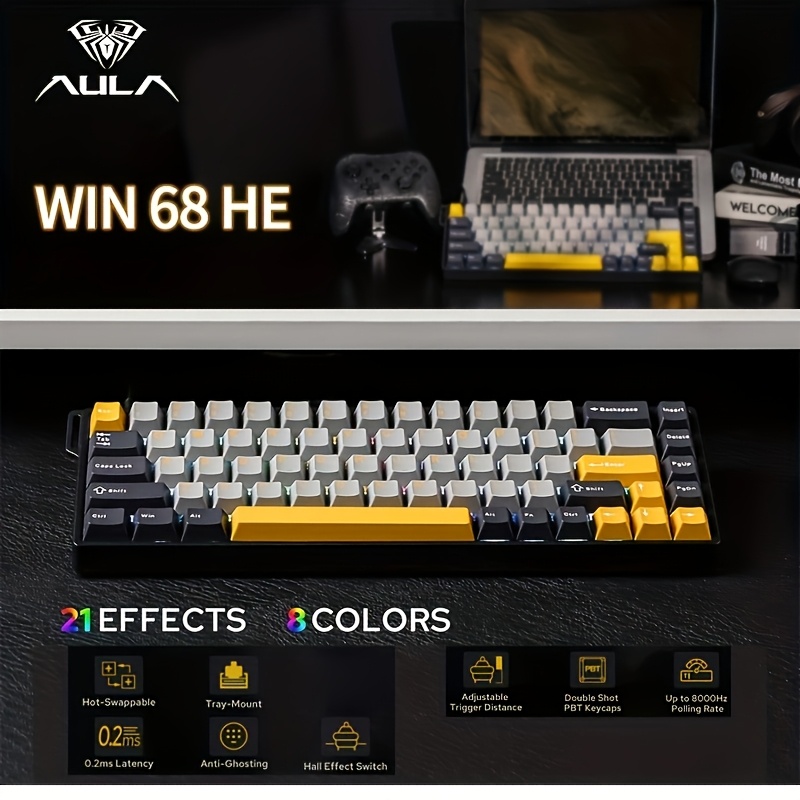 M,sまさ wo wonkey win68 max magnetic switch keyboard wired mechanical - Temu United