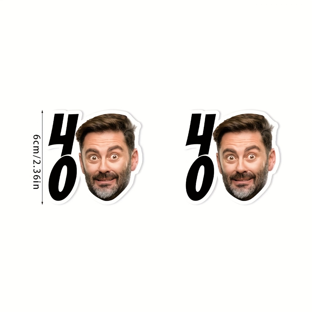 Image of 20 Customizable Face Stickers For 30th, 40th, 50th, 60th, And 70th Birthday Parties, Birthday Decorations, And Party Stickers