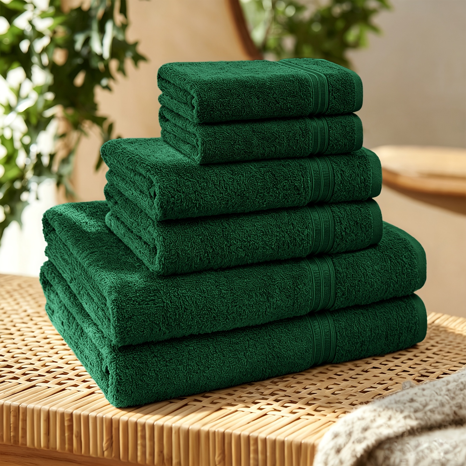 Image of 6-pack Of Professional Hair Salon Towels, Durable, , Absorbent, Non-bleachable, Suitable For Beauty And Hairdressing At Home. Includes 2 Towels Of 30x50, 2 Towels Of 50x100, And 2 Towels Of 70x140.