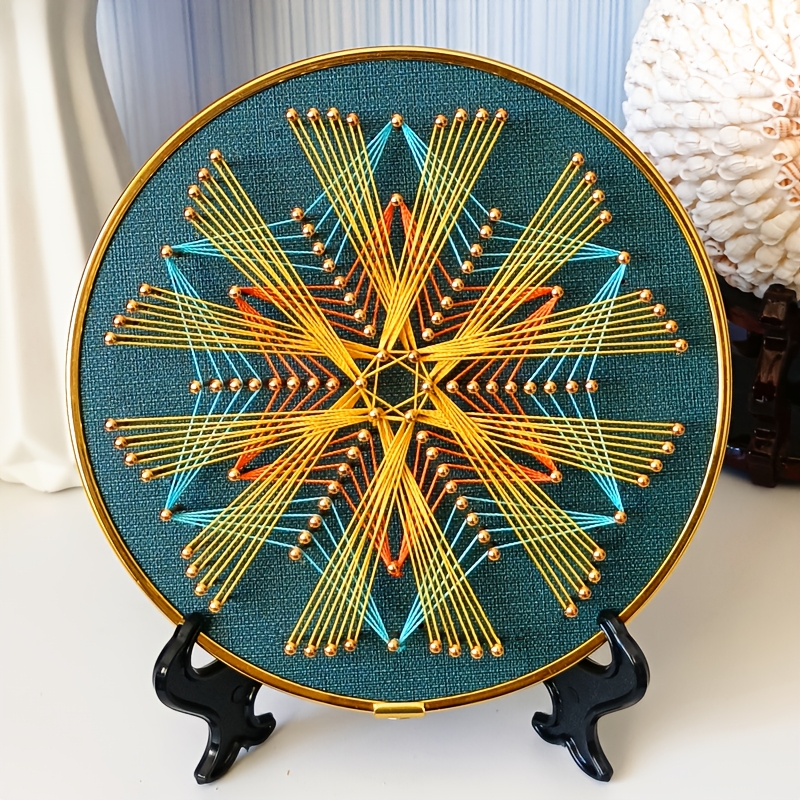 Handmade Embroidery Kit, Geometric Pattern String Art