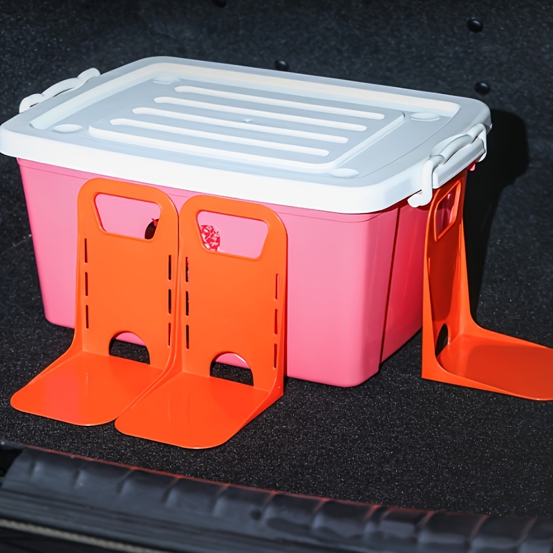 

4pcs Car Trunk Organizer - Self-adhesive, Non-slip & Anti-tip Brackets With For Fishing Gear And More