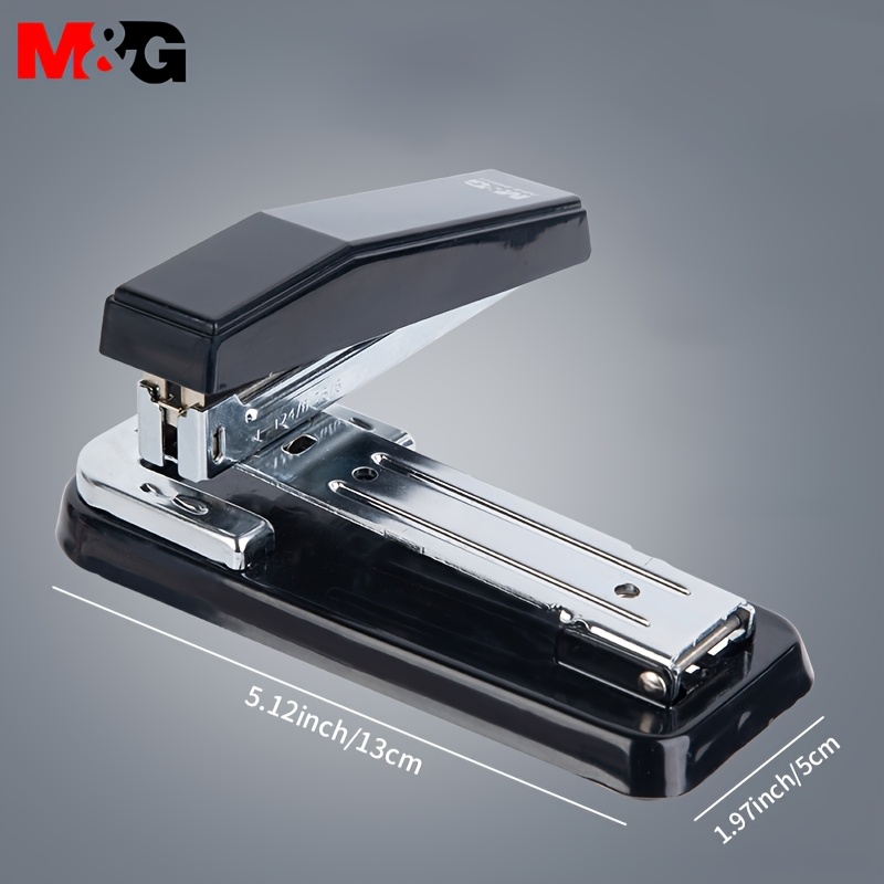 

1pc M&g Deluxe Rotatable Stapler, 50-sheet Capacity, Manual Metal Desktop Stapler For Home Office And Students, Multi-functional, Labor-saving, Easy-use Mechanism, Construction