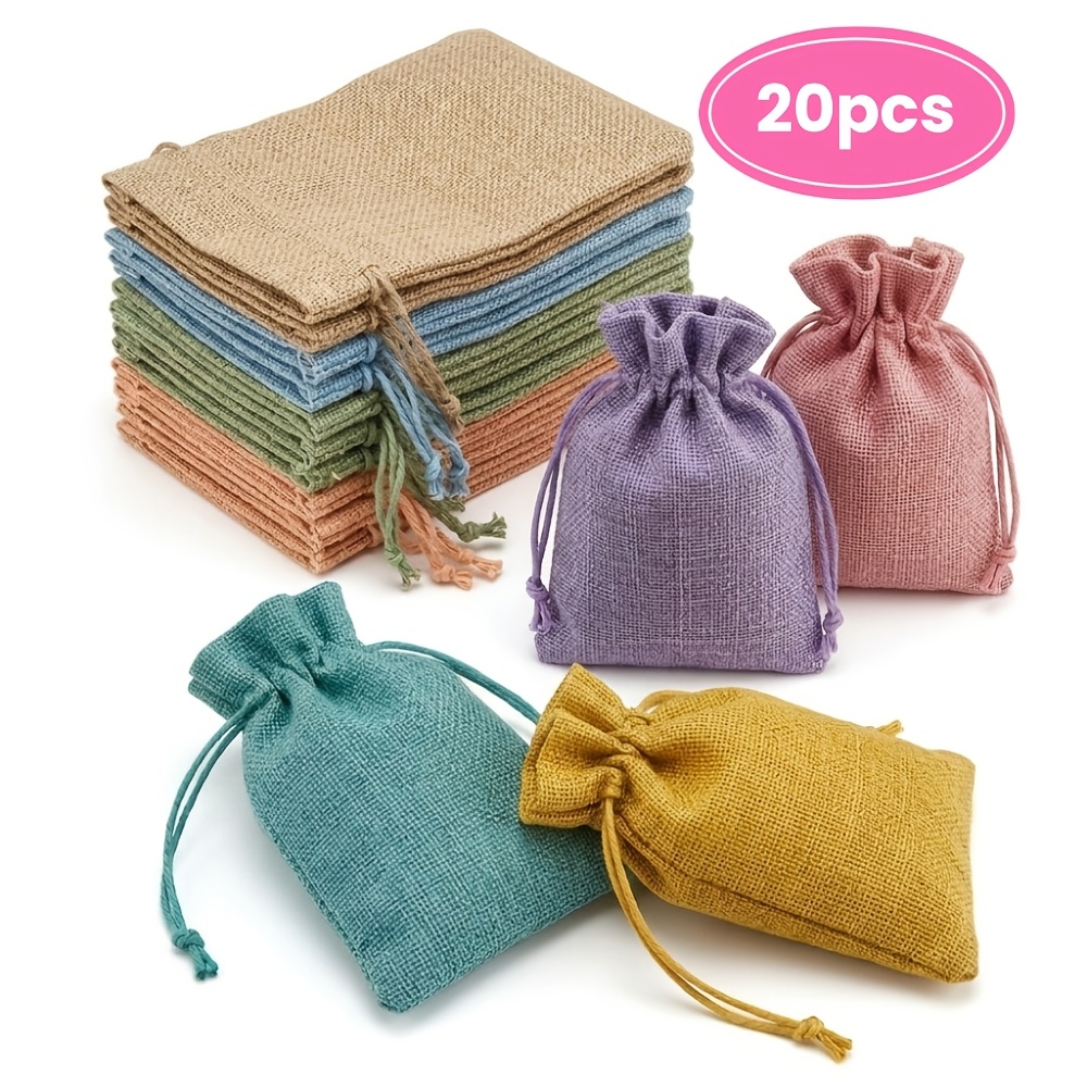 TEMU Vangge's Shop] Burlap Drawstring Gift Bag, For Jewelry Packaging, Sturdy - With Secure Drawstring Design, Multifunctional Small Fabric Gift Bag
