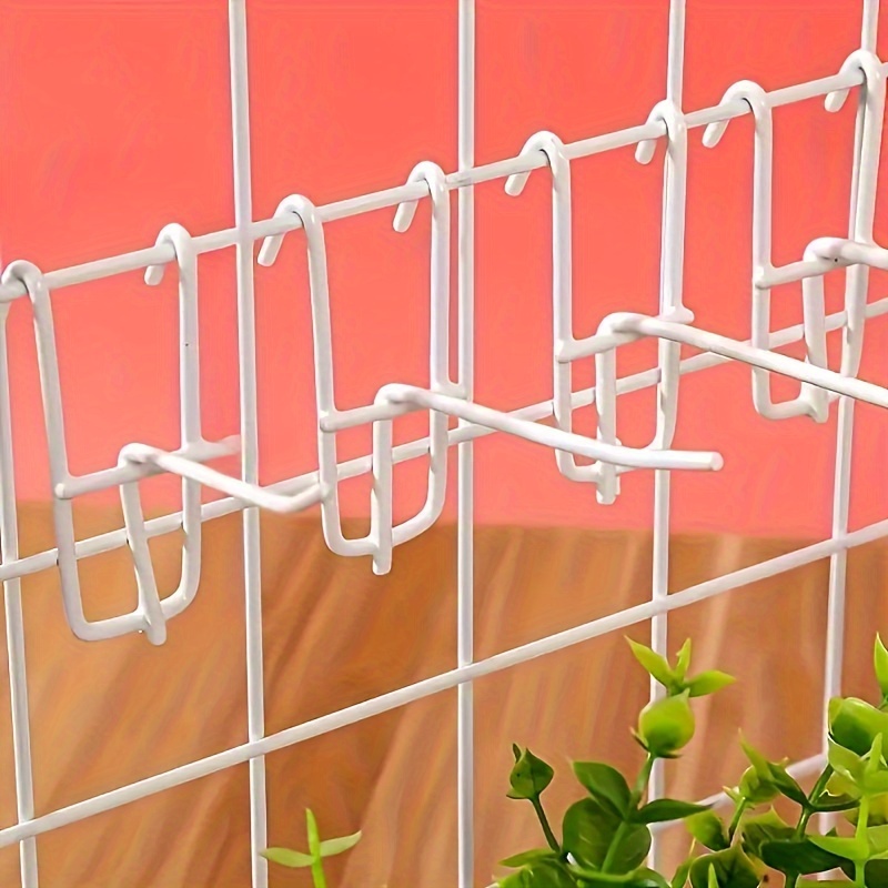 

10pcs Metal Grid Wall Hooks, Wire Hook Set For Hanging Storage