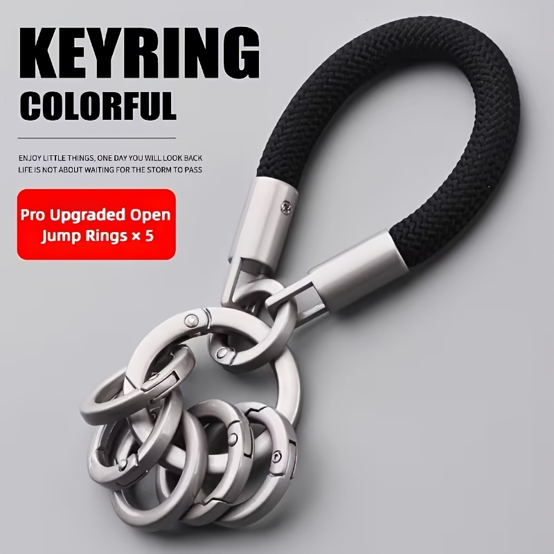TEMU 1pc Of Men's Heavy-duty Braided Rope Keychain Car Key Lanyard Multifunctional Simple High-end Sense Key Pendant, Strong And Durable